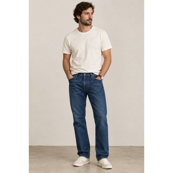 RRL Other - RRL Double RL Low Straight Japan Woven Selvedge Denim Jeans Blue 32x30